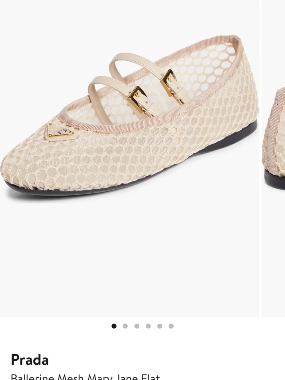 Prada Ballerina Mesh Mary Jane Flat - Picture 2 of 13